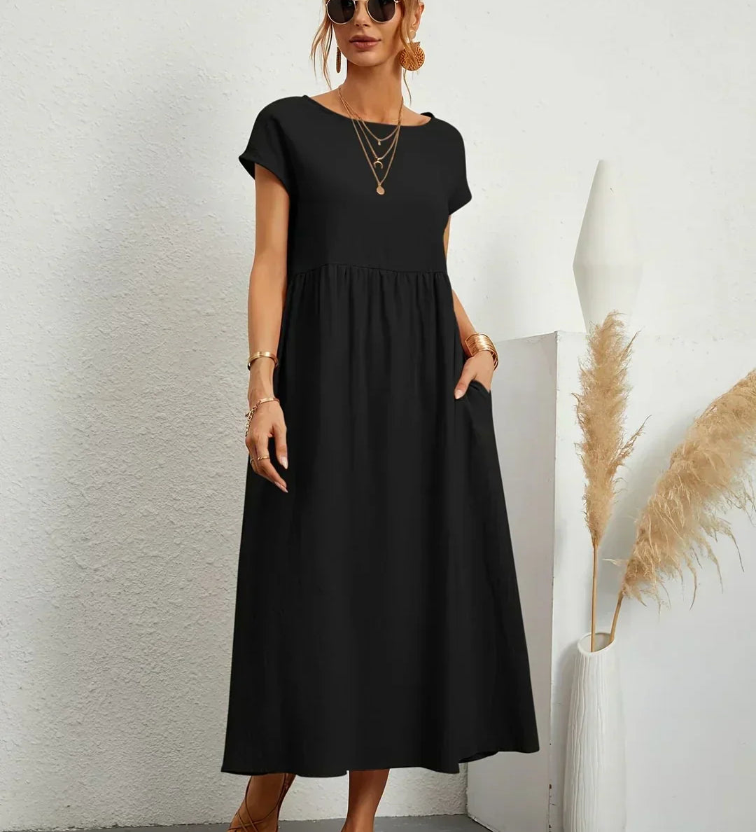 Gabrielle™ — Vestido midi fluido de elegancia atemporal