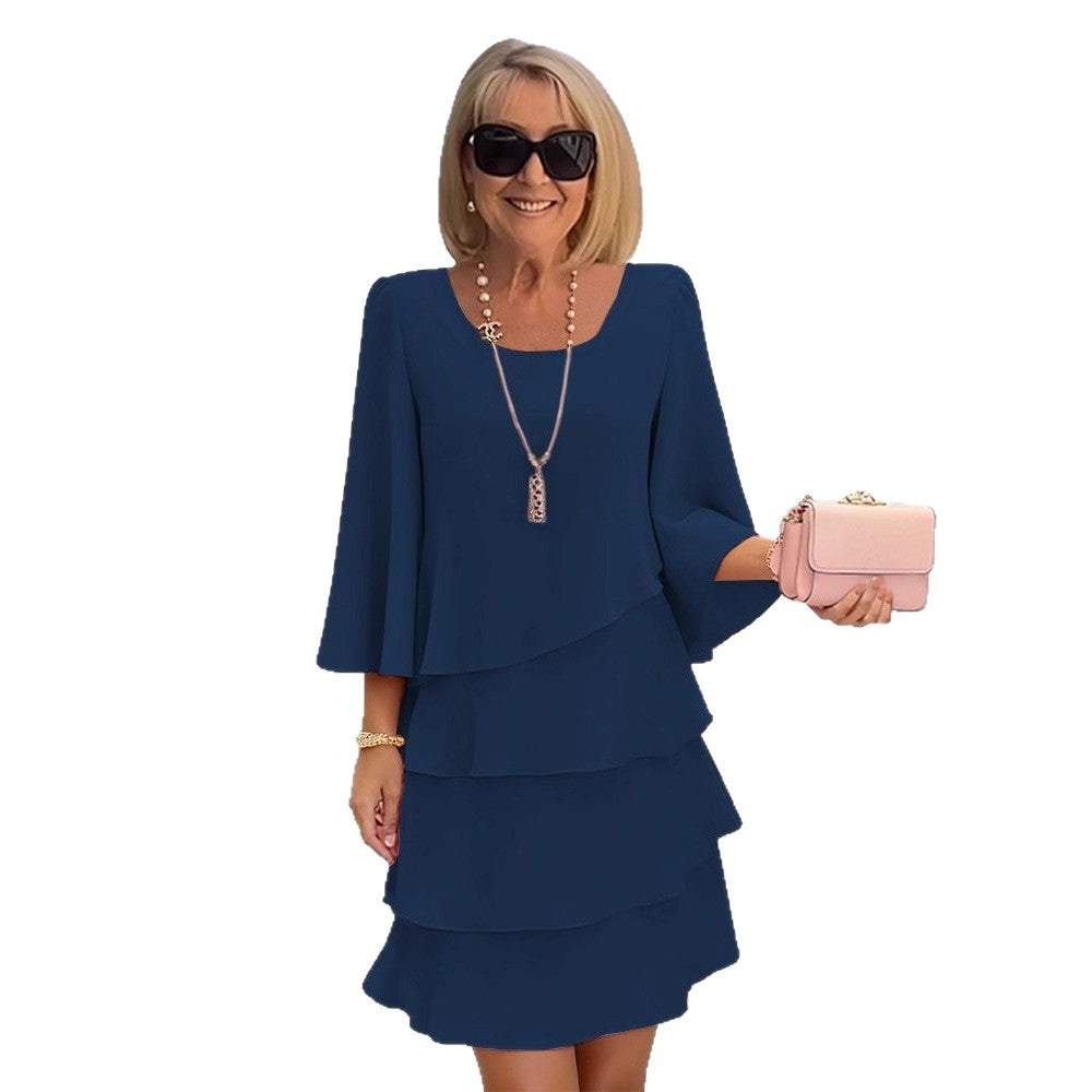 Gilda | Vestido midi elegante con volantes