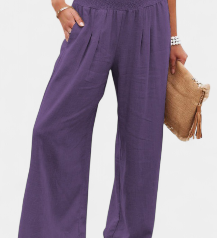 Lexia | Pantalón de Algodón y Lino con Corte Fluido y Elegancia Natural
