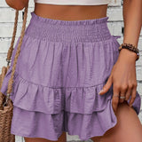 Jammie | Falda corta bohemia con volantes y capas casuales