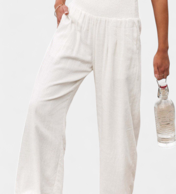 Lexia | Pantalón de Algodón y Lino con Corte Fluido y Elegancia Natural