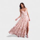 Belma | Vestido largo bohemio con abertura y volantes