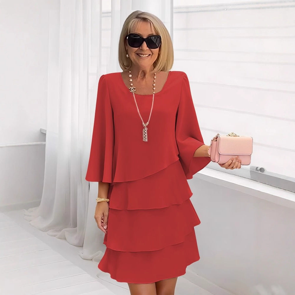Gilda | Vestido midi elegante con volantes