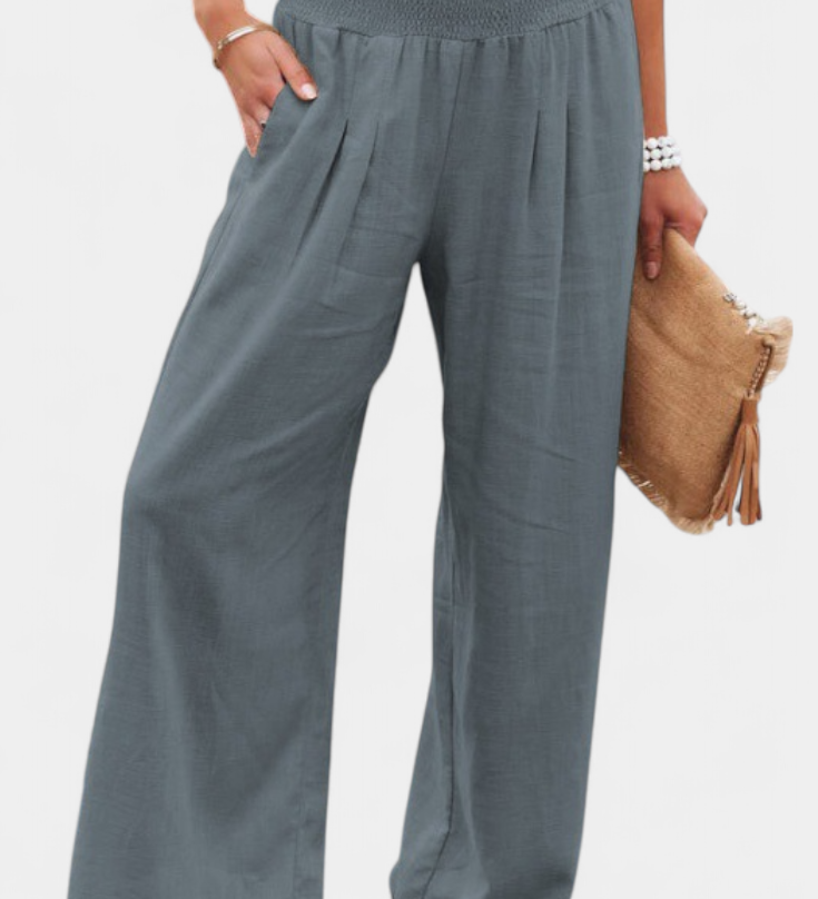 Lexia | Pantalón de Algodón y Lino con Corte Fluido y Elegancia Natural