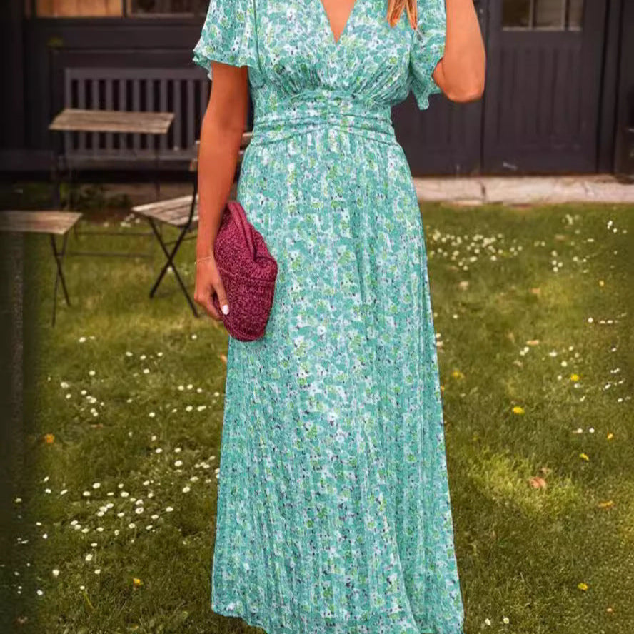 Dianne | Vestido largo fluido con flores