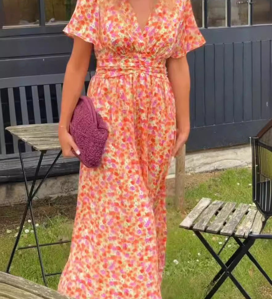Dianne | Vestido largo fluido con flores