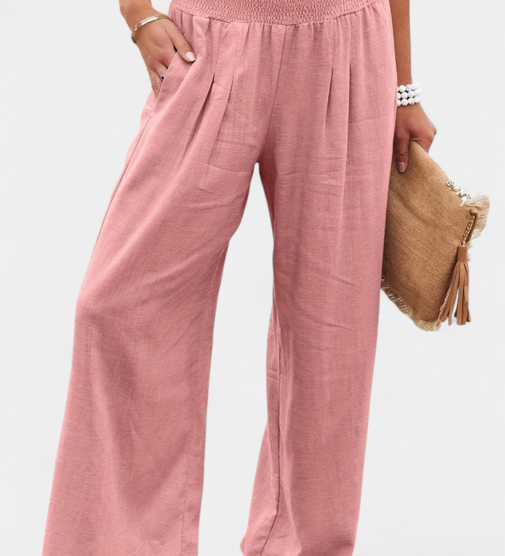 Lexia | Pantalón de Algodón y Lino con Corte Fluido y Elegancia Natural