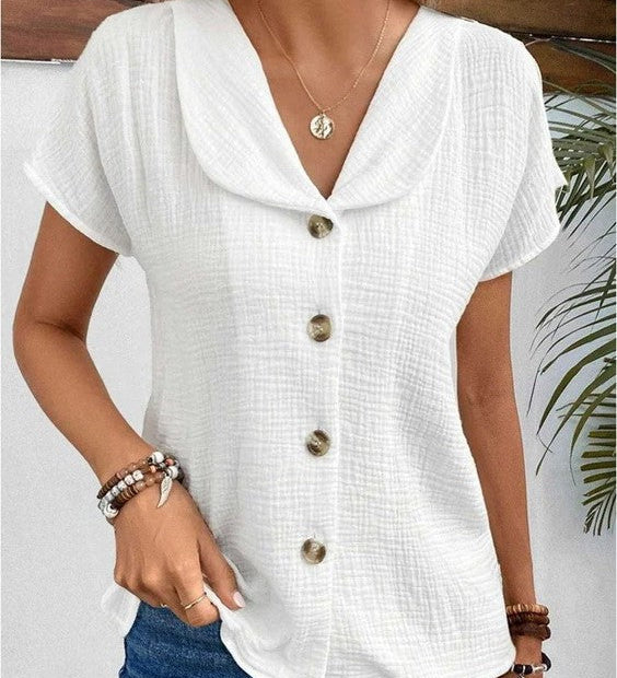 Ellen | Blusa Elegante con Cuello y Botones