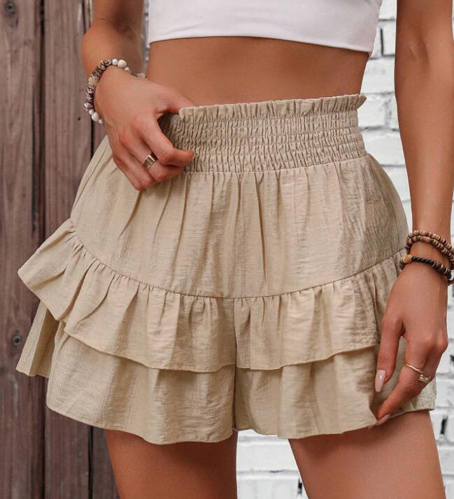 Jammie | Falda corta bohemia con volantes y capas casuales