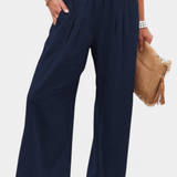 Lexia | Pantalón de Algodón y Lino con Corte Fluido y Elegancia Natural