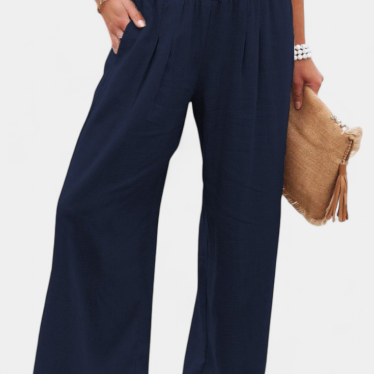 Lexia | Pantalón de Algodón y Lino con Corte Fluido y Elegancia Natural