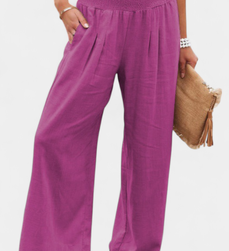 Lexia | Pantalón de Algodón y Lino con Corte Fluido y Elegancia Natural