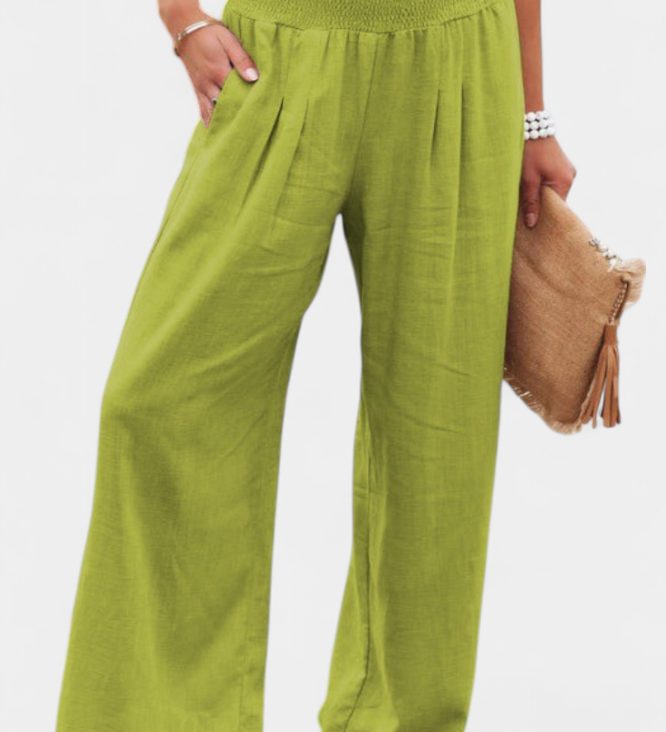 Lexia | Pantalón de Algodón y Lino con Corte Fluido y Elegancia Natural