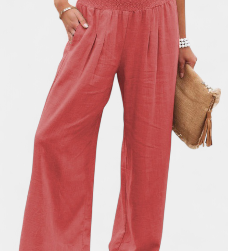 Lexia | Pantalón de Algodón y Lino con Corte Fluido y Elegancia Natural