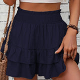 Jammie | Falda corta bohemia con volantes y capas casuales