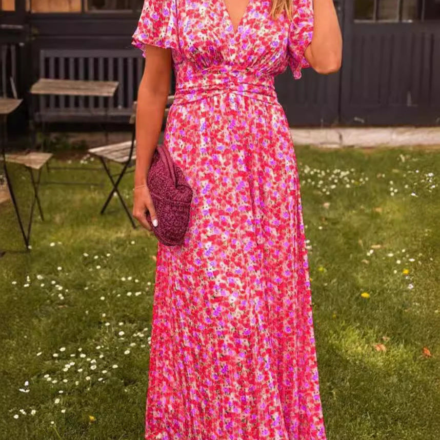 Dianne | Vestido largo fluido con flores