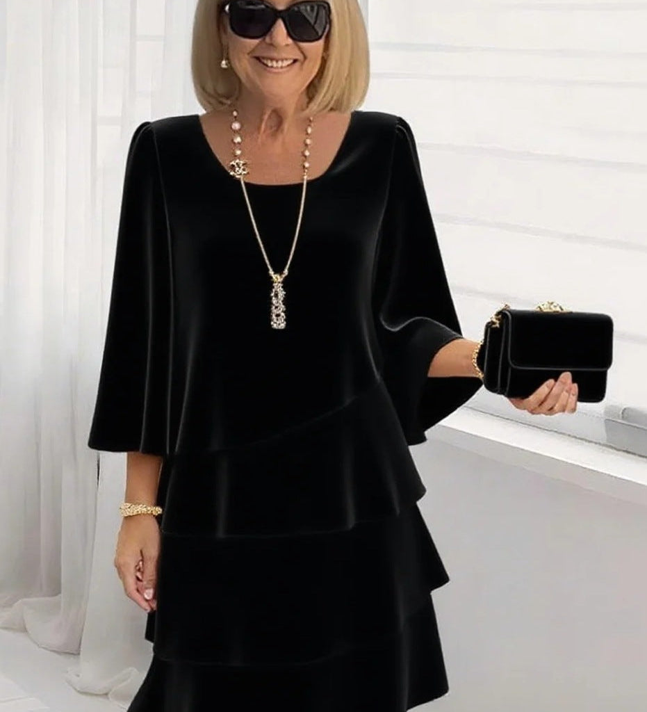 Gilda | Vestido midi elegante con volantes