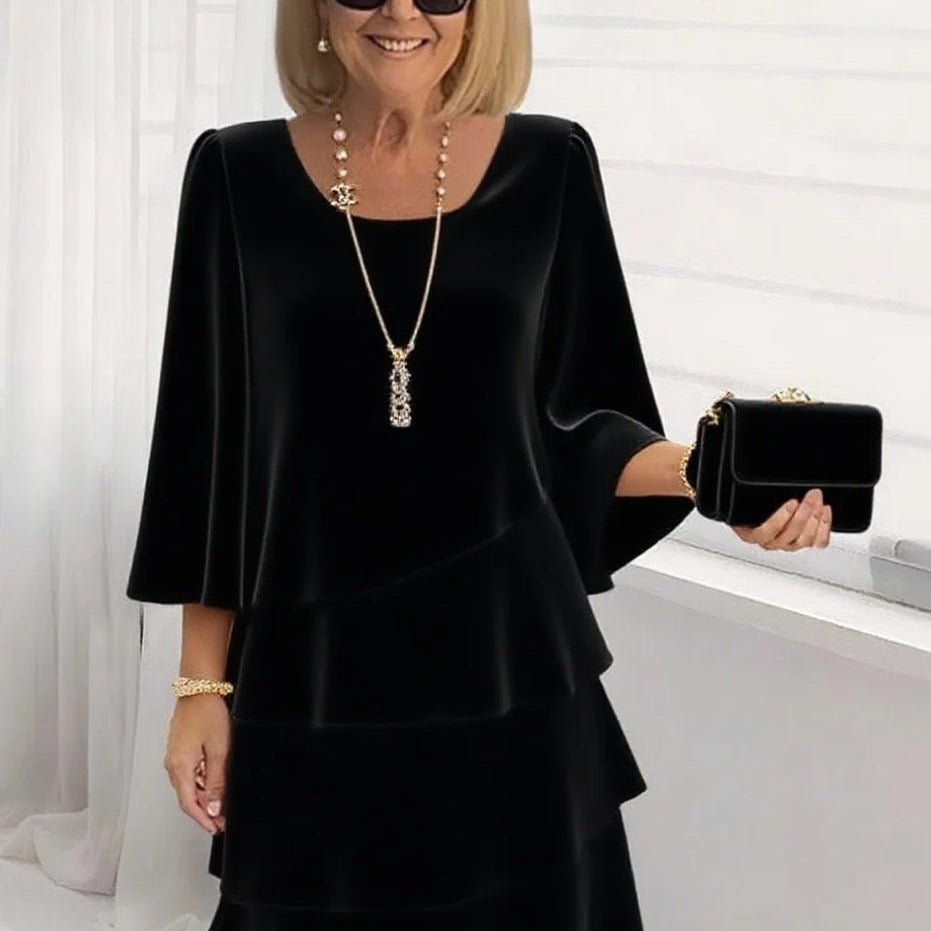Gilda | Vestido midi elegante con volantes