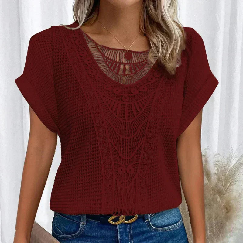 Fatou | Top elegante con detalles de encaje