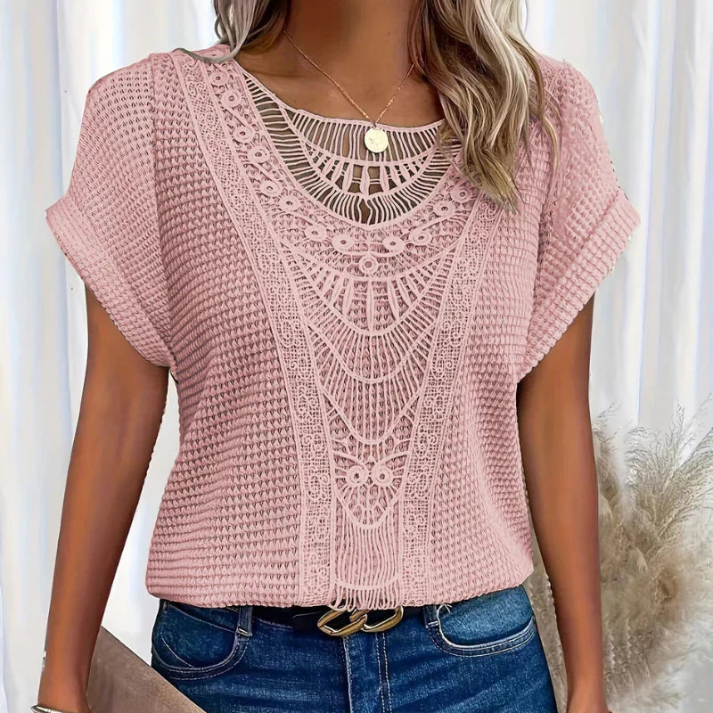 Fatou | Top elegante con detalles de encaje