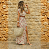 Emeka | Vestido largo bohemio fluido con cinturón