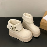 Irene | Botas con plataforma con hebilla elegante y forro cálido de felpa
