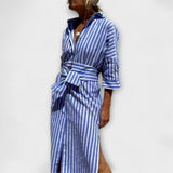 Johana | Vestido camisero de rayas