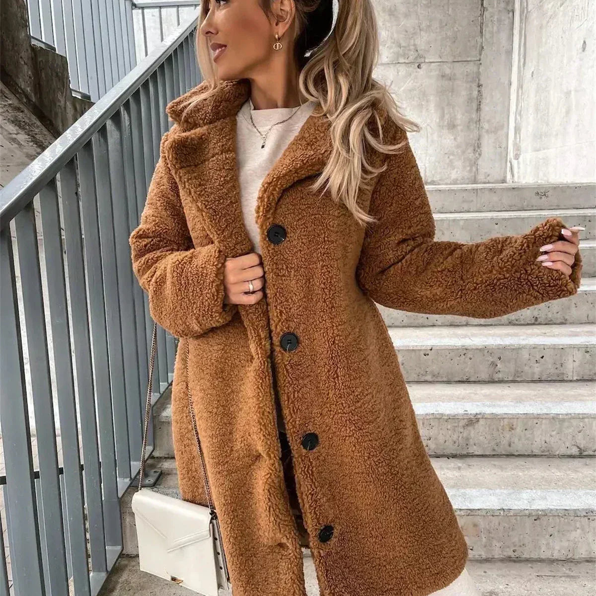Seraphina | Elegante abrigo de lana teddy