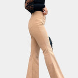Kiara | Pantalones de Terciopelo de Pierna Ancha de Cintura Alta