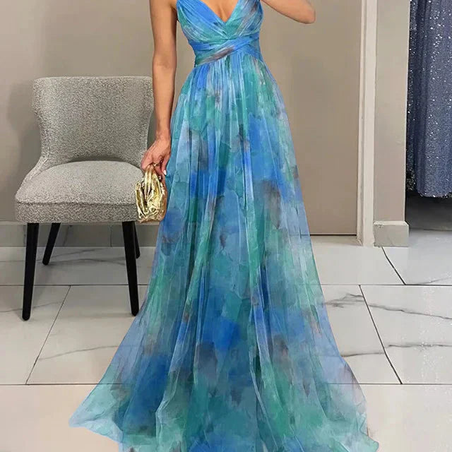 Gundisalva | Vestido maxi elegante para mujer con estampado floral primaveral