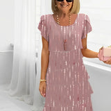 Christina | Vestido elegante fluido con volantes