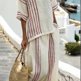 Teodora | Conjunto de Pantalón Estilo Rayas Algodón
