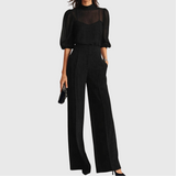 Gladys | Conjunto de Top y Pantalones de Pierna Ancha de Tres Piezas