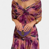 Iselina | Vestido largo fruncido para mujer con cuello en V elegante | Fluido
