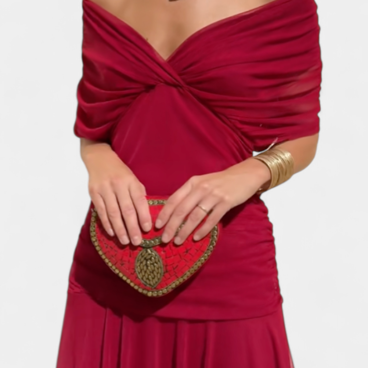 Magda | Vestido largo floral con escote en v