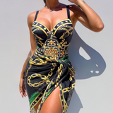 Bonifacia | Traje de baño entero con efecto push-up y falda de playa a juego
