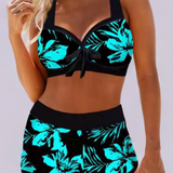 Celestina | Traje de baño de cintura alta con estampado floral