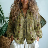 Ebba | Blusa Elegante con Estampado de Hojas