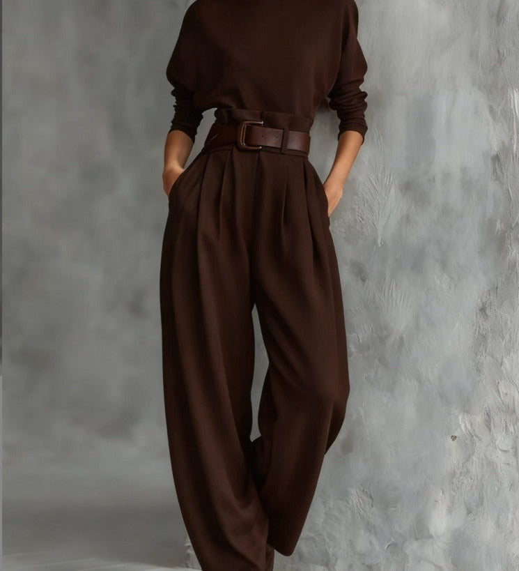 Juliet | Conjunto de suéter de cuello alto y pantalón recto