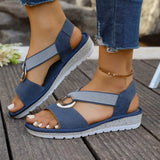 Marlenia - Sandalias Planas con Hebilla de Metal