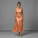 Ella | Vestido Midi Elegante de Mujer con Cuello Halter