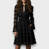 Paulina | Vestido midi transparente con flecos