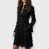 Paulina | Vestido midi transparente con flecos
