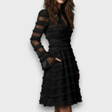 Paulina | Vestido midi transparente con flecos