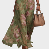 Livia | Vestido maxi elegante con cuello halter y estampado floral