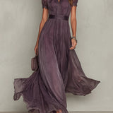 Dominika | Vestido Largo Morado con Escote