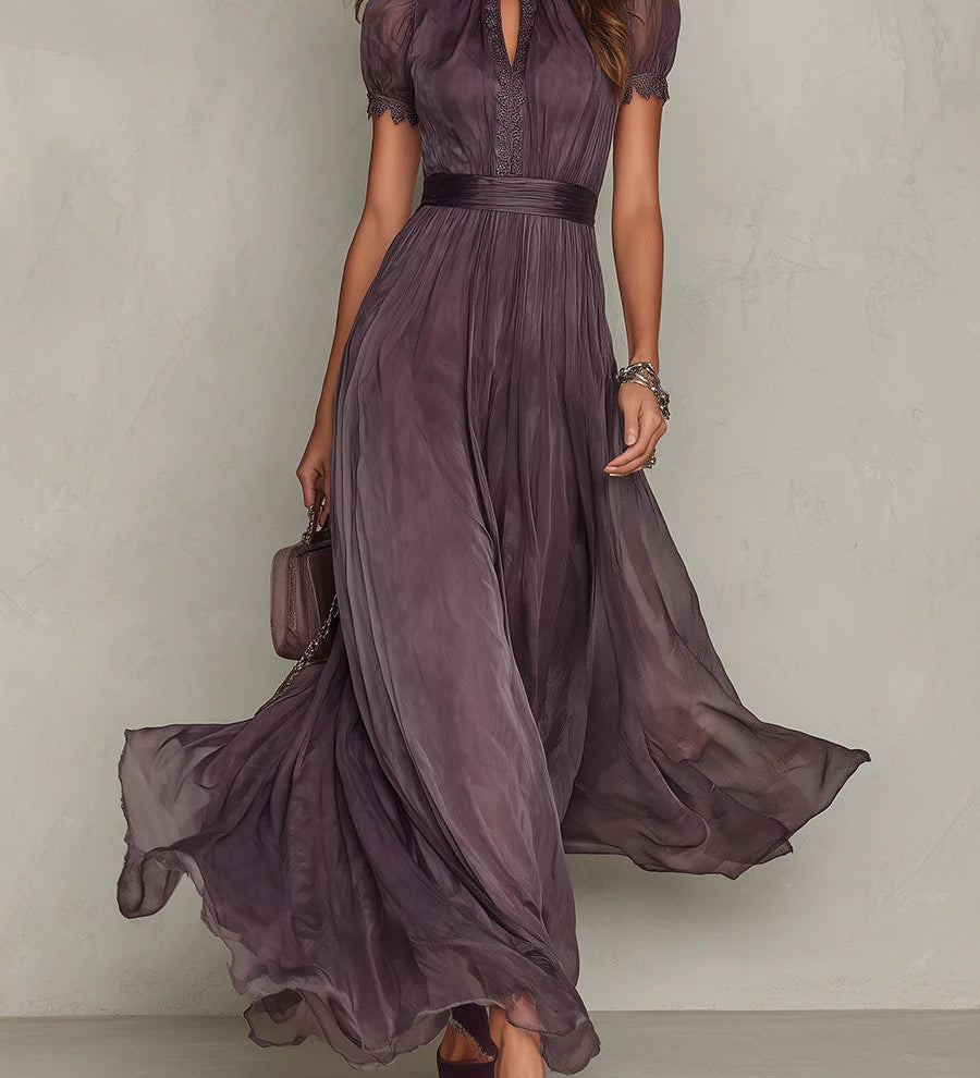 Dominika | Vestido Largo Morado con Escote