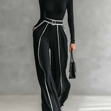 Aytana | Conjunto elegante de dos piezas con cuello alto y pantalón ancho