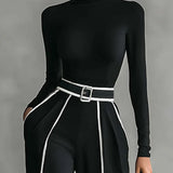 Aytana | Conjunto elegante de dos piezas con cuello alto y pantalón ancho