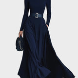 Kornelia | Vestido maxi de punto con cuello alto